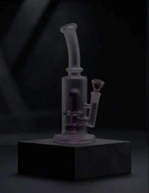 Frosted glass water pipe on a stone plinth